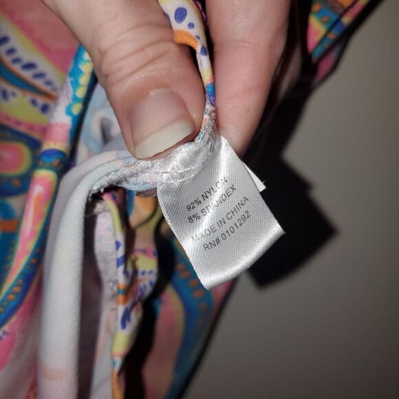 LULU B COLORFUL COMFY CLOTHING NEON MULTICOLORED PRINT TOP SIZE MEDIUM STRETCHY - Picture 3 of 4